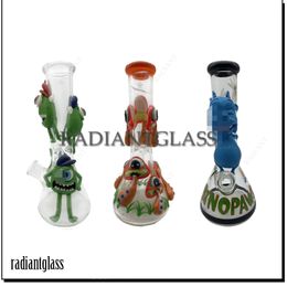 12.5 "VINTAGE Zombie único 3D embriagador bong de vidrio diseño pipa de agua hecho a mano bongs geniales 14.4 tubería de vidrio de agua de vástago inferior de articulación femenina