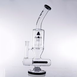 12,6 pouces verre Bong narguilés conduites d'eau en ligne Perc et 5 champignons avec bol de 14 mm pour fumer Chisha Shisha