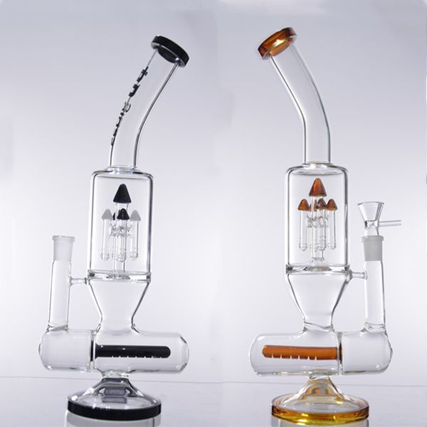 12.6Inches Bang en verre Hookahs 5Mushrooms Arm Tree et Inline Perc Percolator Pyrex Recyler Pipe à eau 18Joint femelle pour chicha