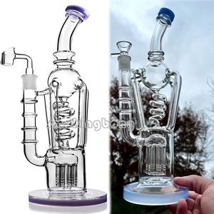 12,6 pouces bobine congelable Bong narguilés recycleur verre Dab plates-formes huile eau Bongs tuyau de fumée avec joint de 14mm