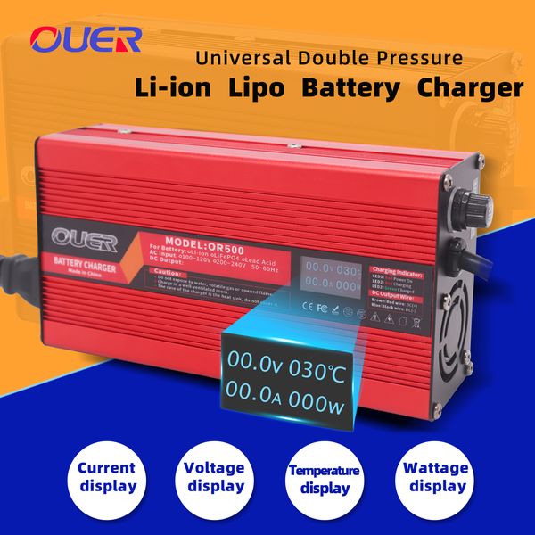 12.6V 20A LIPO / LIMN2O4 / LICOO2 Batterie Smart Fast Charging Device USD pour 3S 12V avec ventilateur et affichage OLED de ventilateur et aluminium