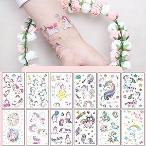 12*7,5 cm INS impermeable temporal falso tatuaje pegatina búho Animal flor Rosa caballo dibujos animados diseño niños cuerpo arte maquillaje herramientas M1320