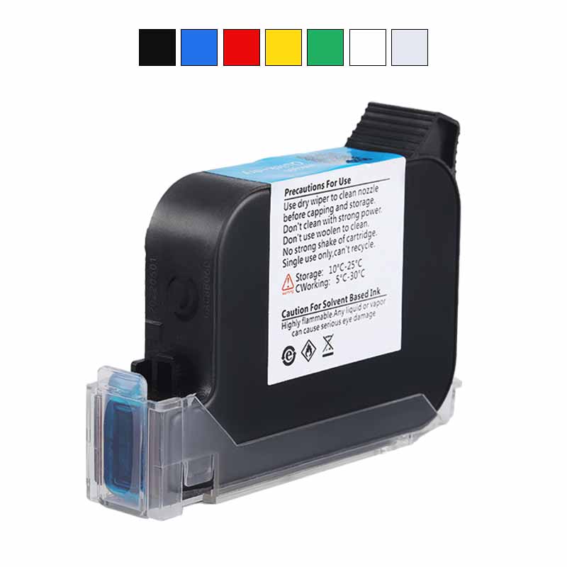 12.7mm TIJ 2.5 Hand Printer Ink Cartridge For 45SI 2588M JS10M JS12M 2588+M 2790K+ 2588K+ Water-based/Solvent Ink Cartridge No Encryption