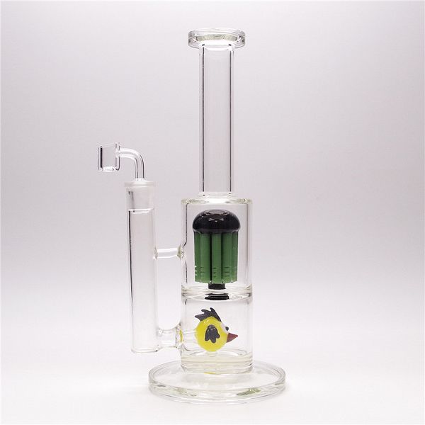 12,8 pouces Narguilés Eau Arbre Perc Petit Oiseau Bong En Verre avec 18mm Bol Givré Pipes En Verre Transparent Livraison Globale