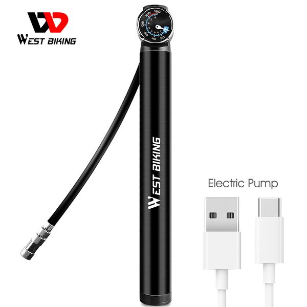 12.8V Pompe à vélo électrique Smart 120psi avec manteau de pression du tuyau USB Pompe à pneu de vélo de route MTB Road Tire Inflateur