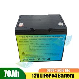 12.8v 12V 70Ah Lifepo4 batterie pack lifepo LFP avec BMS lampe de poche LED 5v port USB pour moteur lumière solaire Golf voiture UPS batterie