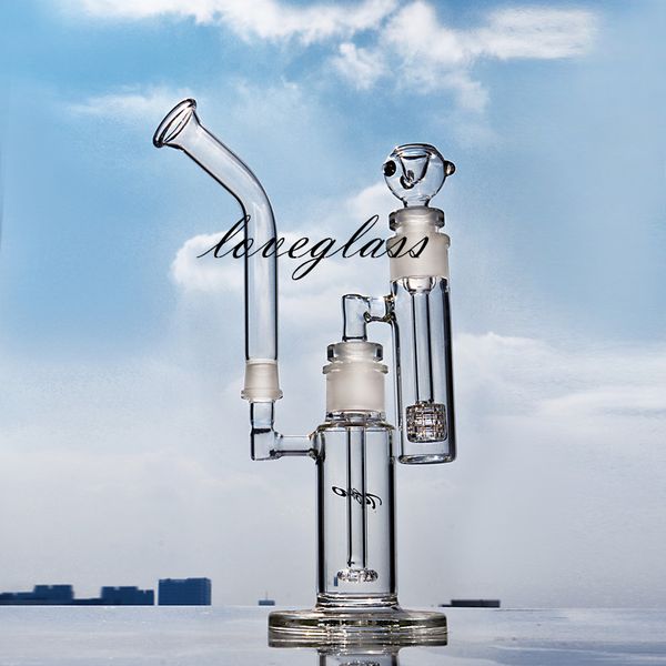 12.9 pulgadas Toro Glass Water Bongs Straight Hookahs Bubbler Smoke Pipe Percolater Cyclone catcher Recycler Rigs con junta de 18 mm