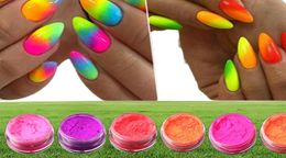 12 boîtes de poudre à ongles fluorescente paillettes colorées poudre à ongles flocons d'été poussière décorations d'art d'ongle 3765225