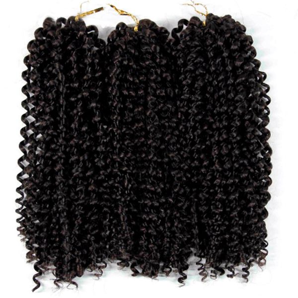 Tissages synthétiques brésiliens jerry curl 12 pouces, tresses au Crochet ombré violet blond, Extension capillaire en vrac