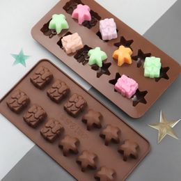 12 cavités étoile cadeau moule en silicone bricolage biscuits au chocolat pouding bonbons noël anniversaire fête des enfants outils de cuisson MJ1064