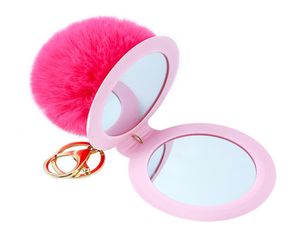 12 Couleur Mignon Puff Ball Là Miroir Porte-clés Porte-clés Enfants Femmes Anneaux Android Porte-clés Sac De Voiture Père Noël Porte-clés Cadeau8451901