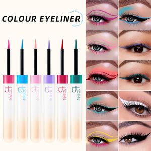 12 kleurenoptie Vloeibaar eyelinerpotlood Gemakkelijk te dragen Kleurrijke witgele blauwe eyelinerpen Make-upcosmetica