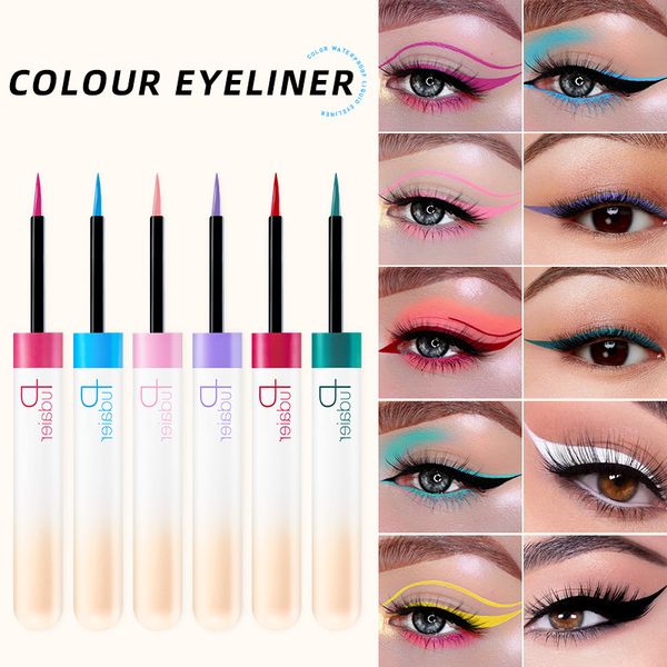 12 Opción de color Lápiz delineador de ojos líquido Fácil de usar Colorido Blanco Amarillo Azul Delineador de ojos Pluma Cosméticos de maquillaje