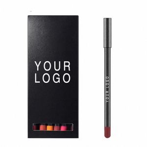 12 couleurs Private Label Lip Liner Set personnalisé en vrac 12 stylos à rouge à lèvres stylo étanche Nude Lipliner mat Lg durable pigment maquillage B2Wo #