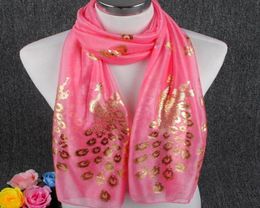 12 Kleurgrootte160 Mode Wraps Golden Peacock Beauty Gaze Long Scarf Bib Shawl Vrouw Gedrukte Chiffon Zonnebrandcrème Scarf Shippi915849101531