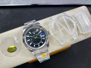 12 kleuren Super NF Factory Horloges Verkoop Groene Wijzerplaat 42MM Heren Automatisch Cal.9001 Beweging Heren 904L Staal GmtSky Datum Tijdzone Commando Met Maandfunctie Werkhorloge