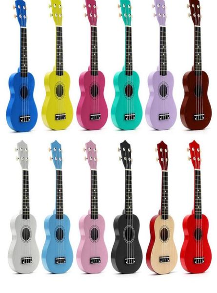 12 colores 21quot Ukelele soprano Tilo Nylon 4 cuerdas Guitarra Bajo acústico Instrumento musical de cuerda para principiantes 1593493