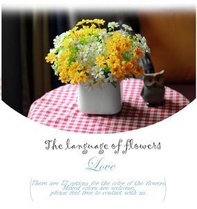 12 couleurs marguerite 10 pouces [34,5 cm] fleur artificielle en tissu en plastique chrysanthème sautant pour la maison et la décoration de jardin de fête de mariage
