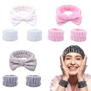 Outils de bain Bracelet doux Poignet en peluche Cerceau pour laver le visage Poignet moelleux Bandeaux Lavage Serviette Tissu éponge Empêcher les déversements