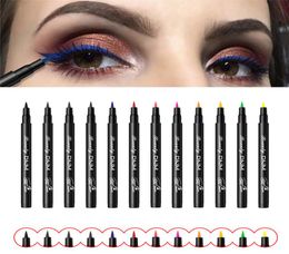 12 couleurs Eyeliner Makeup Imperproofing Neon Colorful Liquid Eyeliner stylo Maquillage Cometics Longlasting Black Eye Liner Crayon MakeU8505097