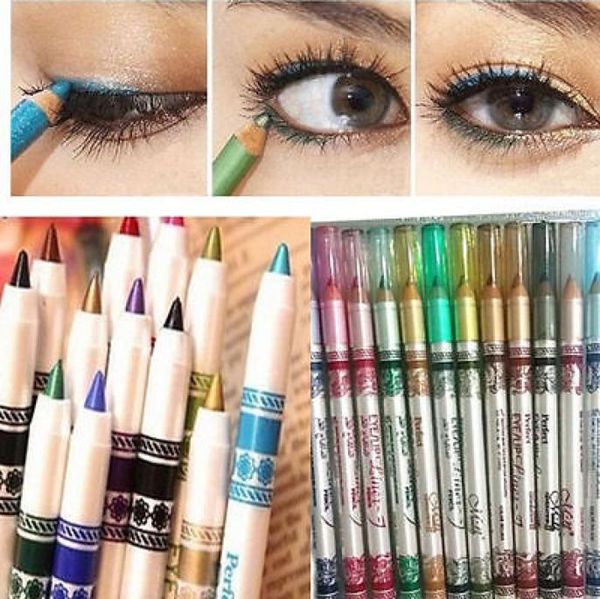 12 colores brillo delineador de ojos lápiz lápiz cosmético maquillaje conjunto mezclar colores herramientas de belleza 8671612