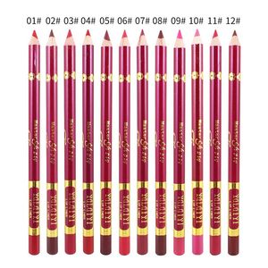 12 kleuren lip potloden langdurige waterdichte matte lip voering lippenstift pen make -upgereedschap