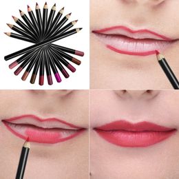 12 kleuren lip potloden matte lipliner waterdichte gladde kleurrijke zijde naakt lippenstift pen langdurige pigmenten lippen make-up