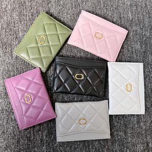 12 couleurs porte-cartes de luxe portefeuilles c Porte-cartes à double logo ambskin caviar Fentes pour cartes de crédit Womens mans leather Coin Purses lady mini key pouch gift bag