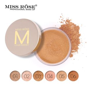 12 colores Miss Rose Maquillaje Polvos de larga duración Mate Cara Polvos sueltos Natural Nutritivo Blanqueamiento Aclarar Corrector