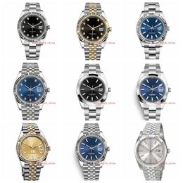 12 couleurs Nouveau luxe de haute qualité 40mm verre en acier inoxydable 126334 116233 126333 montres-bracelets automatiques pour hommes date juste plier 147V