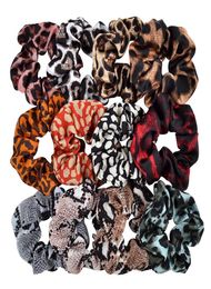 12 couleurs élastique pour queue de cheval cheveux chouchou élastique léopard bandes de cheveux chouchous bandeaux cravates cordes pour femmes filles 4326525