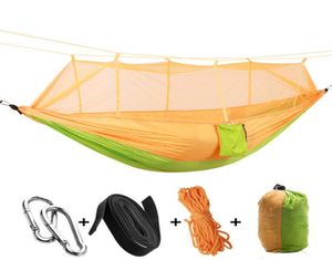 12 couleurs Hamac portable avec moustique net hamacon hammock lice de suspension plié dans la pochette pour voyager EEA106515956899