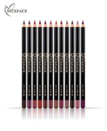 12 kleuren set merk lippotloden matte lipliner potlood waterdichte make-up lippen matte lippenstift lip liner pen glad naakt cosmetica2413249