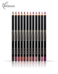 Lápices de labios de marca de 12 colores Set Matte Matte Lip Pencil Impermeable Labios de maquillaje Matte Lip Lip Liner Pen Smooth Nude Cosmetics7568204