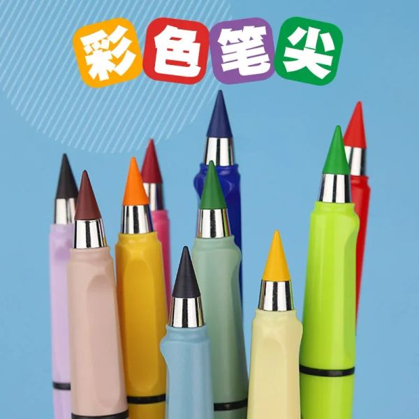 12 couleurs / ensemble Infinity crayon No Ink Crayons éternels pour enfants Sketch Art Couleur Dessin stylo Tools Gift School Supplies Stationery