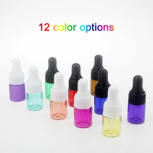 Pequeños viales de vidrio transparente botella cuentagotas eliquid dram mini 1ml 2ml 3ml muestra de perfume ámbar botella de ejuice de aceite esencial