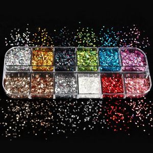 12 colores pequeños hexágonos brillo polvo decoración de uñas accesorios holográficos lentejuelas iridiscentes lentejuelas brillantes 240229