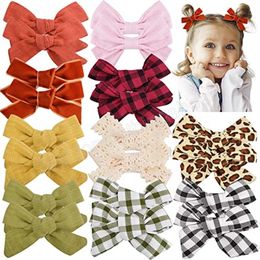 12 kleuren Solid Hair Clips Leopard Gedrukt Haarspeld voor Kinderen Meisjes Haargroei Handgemaakte Hoofddeksels Haaraccessoires