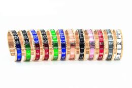 Brazalete de esfera rápida de 12 colores, brazalete de acero inoxidable con bisel de estilo deportivo de oro rosa para mujer y hombre, 1540120