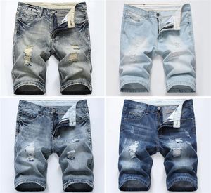 12 couleurs Summer Denim Shorts plus taille en denim Ripped Denim Shorts européens et Américains Baggy Ripped Jeans1138865
