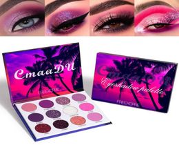 12 kleuren helder glitter oogschaduwpalet natuurlijke hoge gepigmenteerde paars roze make -up kleurrijk levendige make -up pallets kit 12 col9527552