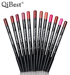 12 couleurs ensemble Qi professionnel cosmétique imperméable à l'eau longue durée crayon à lèvres crayon à lèvres fonctionnel sourcil yeux lèvres outils 9744583