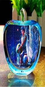 12 Constellation Arts and Crafts Clear Rare Crystal Glass Apple Modèle de pomme Figurines Papier Poids Natural Stones and Minerals Po Cu2784800