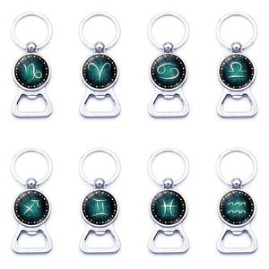 12 Control Keychain Horoscope Sign Summer Beer Flessen Opener Key Chain Ring Mode Accessoires Drop Ship 340115