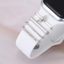 12 Constellations Diamond Metal Charms Ring Decorative for Apple Watch Band Ornement Smart Watch Silicone Strap Accessoires