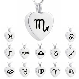 12 sterrenbeelden Ketting Vrouwen Sieraden 12 Zodiac Sign Tag Hanger Ashes Necklace Verjaardagsgeschenken