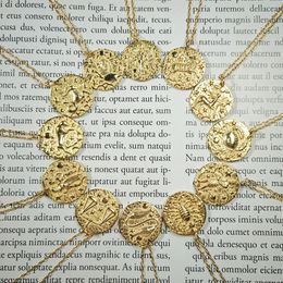 12 Constelaciones Signo del Zodíaco Estatuilla Collar de Monedas en Plata de Ley 925 Horóscopos Joyería Femenina Collar de Medalla de Oro Mujeres CX239Y