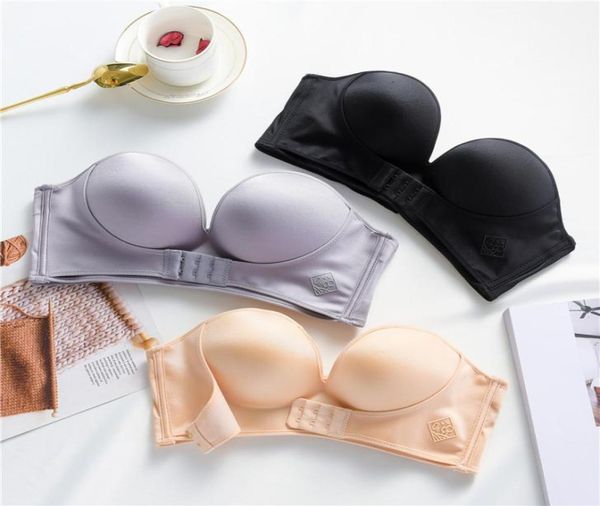 12 taza de sujetador de empuje hacia arriba y detrás de la ropa interior de la hebilla Sexy Deep V STAUNTH STEALTH STEALTH Brassiere alambre de alambre de espesor7950886