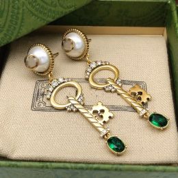 12 Pendientes lindos de diseñador Stud Pendientes de aro de lujo para mujer Diamantes de oro G Pendiente Studs Pendientes de perlas de plata de compromiso para damas Regalo de pendientes 237173D