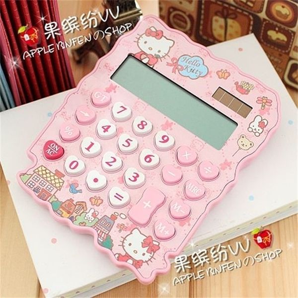 Calculadora Solar Cute Kitty de 12 dígitos clara con bolígrafo y cuaderno Calculadoras calculadas aprender regalos bendiciones 220510